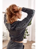 Damen-Trainingsanzug-Set mit Flügeln, dunkelgrau FI624 – Online-Shop – Boutique